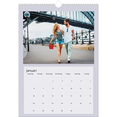 A3 Jaarkalender — Kleurrijke kaders [Januari]