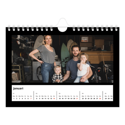 Fotokalender A5 — Foto in zwart kader [Januari]