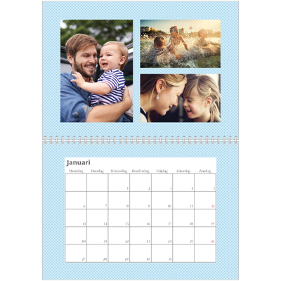 Fotokalender A4 Dubbel (30 x 40 cm) — Pastelpatronen [Januari]