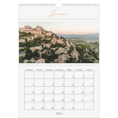 A3 Jaarkalender — Gouden banner [Januari]