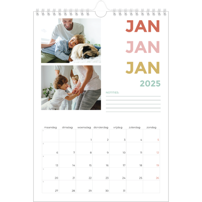 Fotokalender A4 (20 x 30 cm) — Bont gekleurd [Januari]