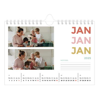 Fotokalender A5 — Bont gekleurd [Januari]